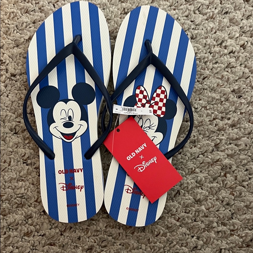 Old Navy Disney Blue Striped Kids Flip Flops